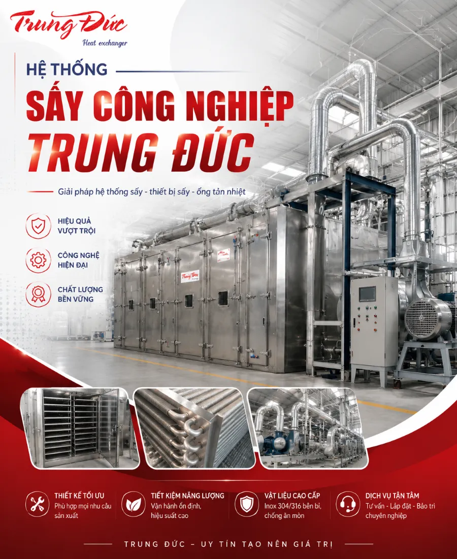 Hệ thống sấy công nghiệp Trung Đức