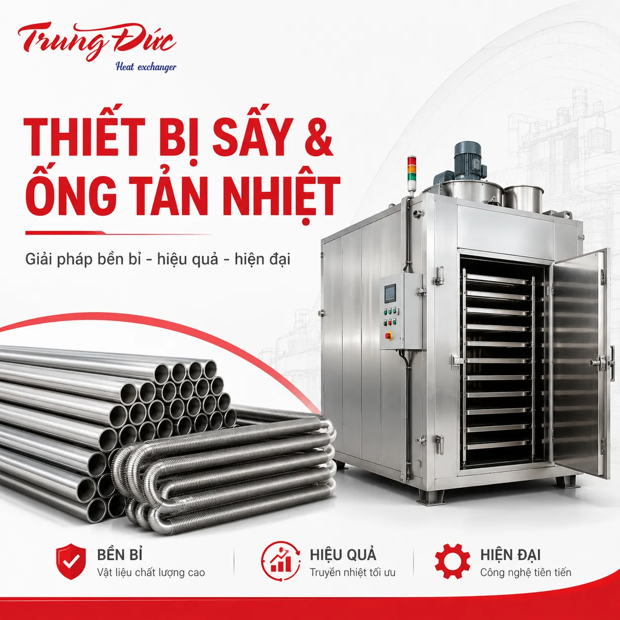 Thiết bị sấy và ống tản nhiệt